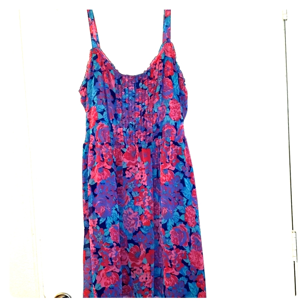 GAP Floral tie waist sleeveless dress